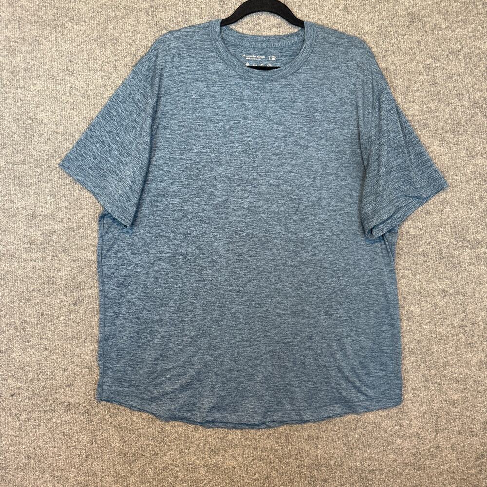Abercrombie & Fitch Shirt Mens 2XL XXL Blue Short Sleeve Tshirt Soft Air Knit